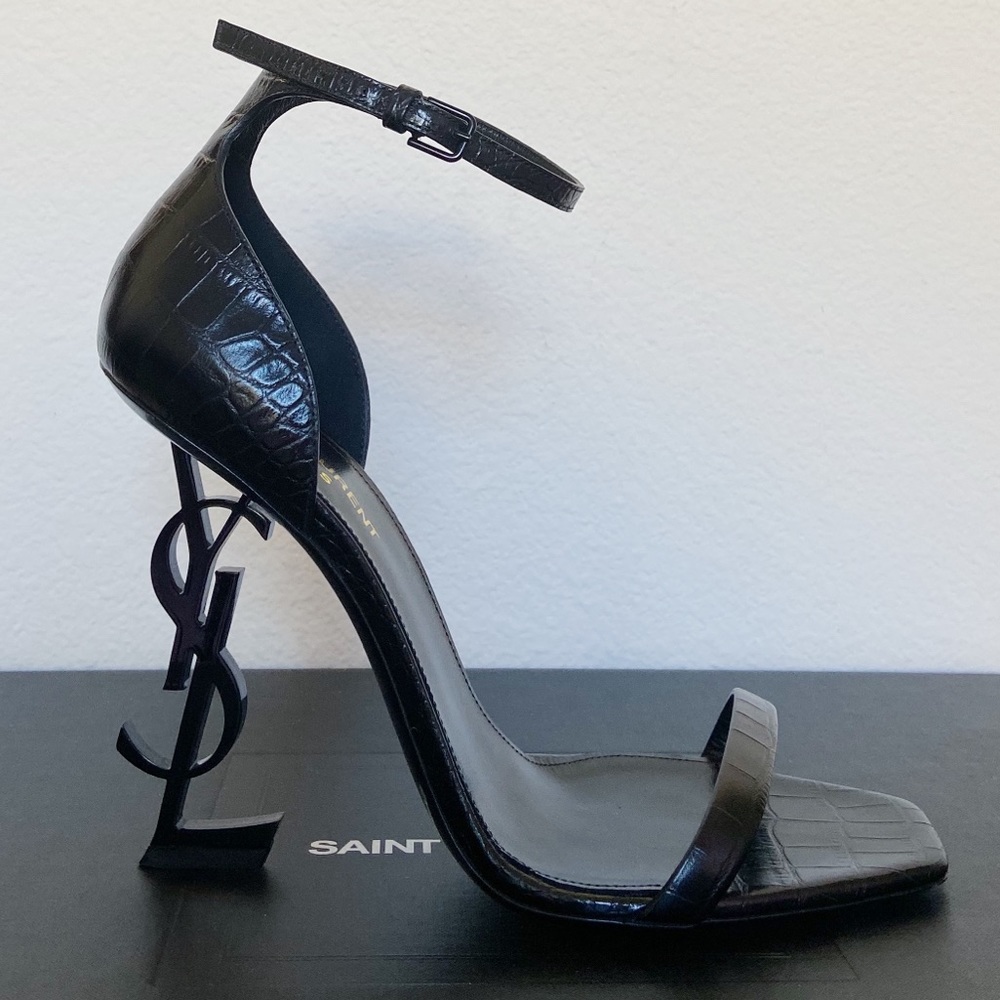 Saint Laurent Opyum 110 YSL Heels EU39 Black Croc